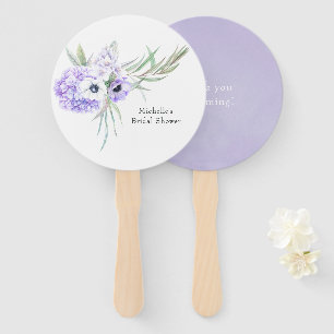 Pastel Violet Floral Handwaaier