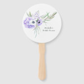 Pastel Violet Floral Handwaaier (Voorkant)