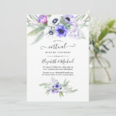 Pastel Violet Floral online virtueel huwelijk Kaart (Staand voorkant)