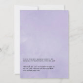 Pastel Violet Floral online virtueel huwelijk Kaart (Achterkant)