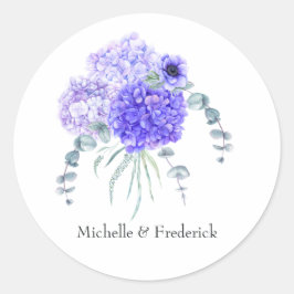 Pastel Violet Floral Ronde Sticker