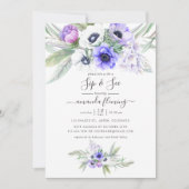 Pastel Violet Floral Sip en zie Kaart (Voorkant)