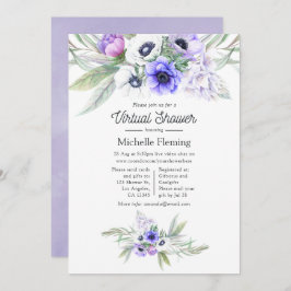 Pastel Violet Floral Virtual Shower Kaart