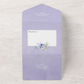 Pastel Violet Floral Wedding All In One Uitnodiging (Buitenkant)