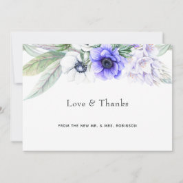 Pastel Violet Floral Wedding Bedankkaart