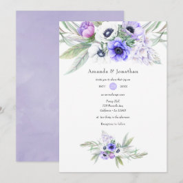 Pastel Violet Floral Wedding Kaart