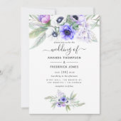 Pastel Violet Floral Wedding Kaart (Voorkant)