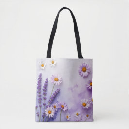 Pastel Violet Flower Garden Tas