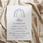 Pastel violet, lila regenboog Birthday party Aankondiging