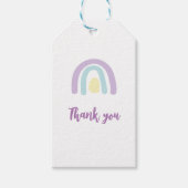 Pastel violet, lila regenboog Birthday party Cadeaulabel (Voorkant)
