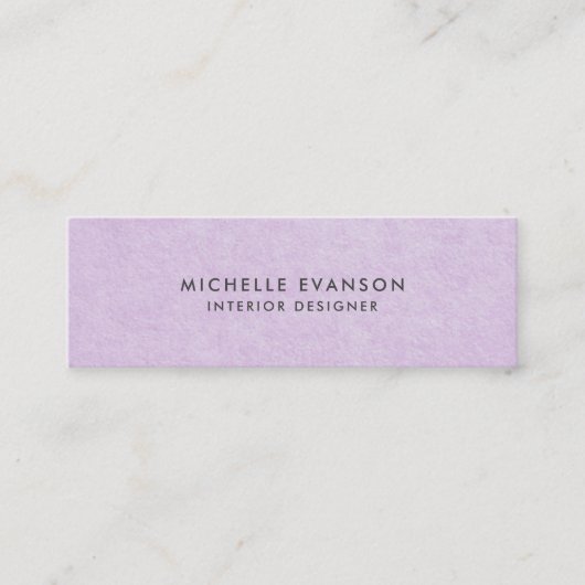 Pastel Violet Paarse Minimalist Mini Visitekaartje (Voorkant)