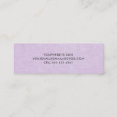 Pastel Violet Paarse Minimalist Mini Visitekaartje (Achterkant)