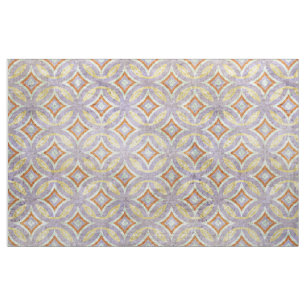 Pastel Violet Paarse Oranje Cirkels Mozaïek Patroo Stof