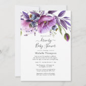Pastel Violet Poppy Floral Drive by Shower Kaart (Voorkant)