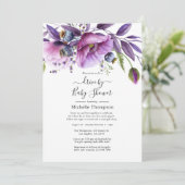 Pastel Violet Poppy Floral Drive by Shower Kaart (Staand voorkant)