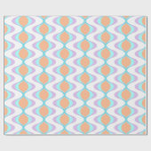 Pastel Violet Sinaasappel Aqua Blue Ogee White Wav Cadeaupapier (Vlak)