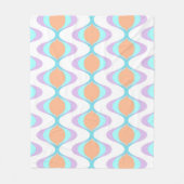 Pastel Violet Sinaasappel Aqua Blue Ogee White Wav Fleece Deken (Voorkant)