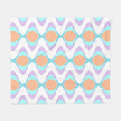 Pastel Violet Sinaasappel Aqua Blue Ogee White Wav Fleece Deken (Voorkant (Horizontaal))