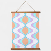 Pastel Violet Sinaasappel Aqua Blue Ogee White Wav Hangend Wandkleed (Voorkant)