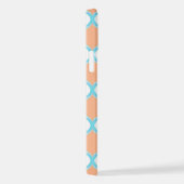 Pastel Violet Sinaasappel Aqua Blue Ogee White Wav iPhone Hoesje (Rechterkant)