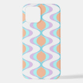 Pastel Violet Sinaasappel Aqua Blue Ogee White Wav iPhone Hoesje (Achterkant)