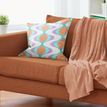 Pastel Violet Sinaasappel Aqua Blue Ogee White Wav