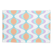 Pastel Violet Sinaasappel Aqua Blue Ogee White Wav Kussensloop (Achterkant-Links)