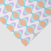 Pastel Violet Sinaasappel Aqua Blue Ogee White Wav Tissuepapier (Detail)