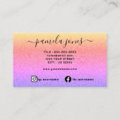 Pastel visitekaartje sjabloon, holografische eenho (Achterkant)