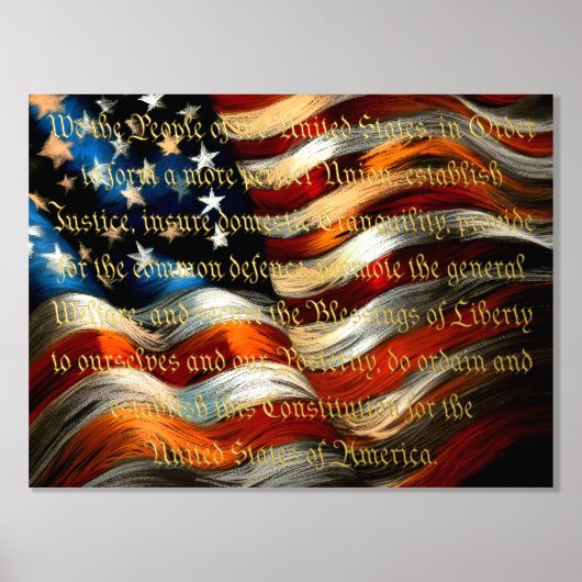 Pastel Vlag Tekening Preamble Gold Folie Afdrukken (Voorkant)