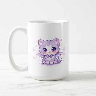 Pastel Vleermuis Kitty Kawaii Lavendel Gevleugelde Koffiemok