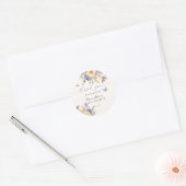 Pastel vlinder bloemig dank u Baby shower Ronde Sticker (Envelop)