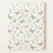 Pastel Vlinder Bloemige Notitieboek Cover Achtergr (Achterkant)