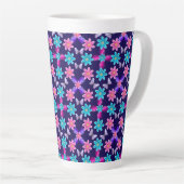 Pastel Vlinder Bloemmotief Latte Mok (Rechterhoek)