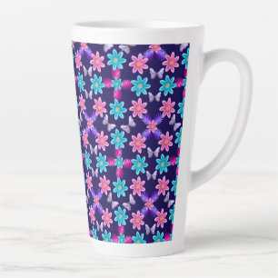 Pastel Vlinder Bloemmotief Latte Mok