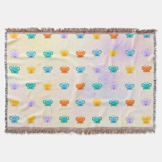 Pastel Vlinder  Deken (Voorkant)
