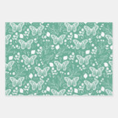 Pastel Vlinder Gele Bloemen Inpakpapier Vel (Voorkant)