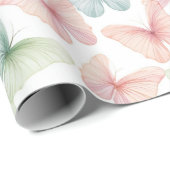 Pastel Vlinder Inpakpapier (Rol Hoek)