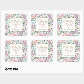  Pastel Vlinder Kisses Baby shower Vierkante Sticker (Vel)