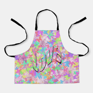 Pastel Vlinder Liefde, Meisjes Volledige Print Sch Schort