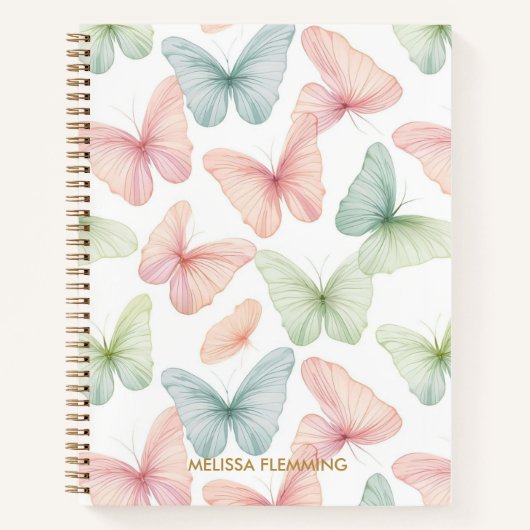 Pastel vlinder notitieboek (Voorkant)