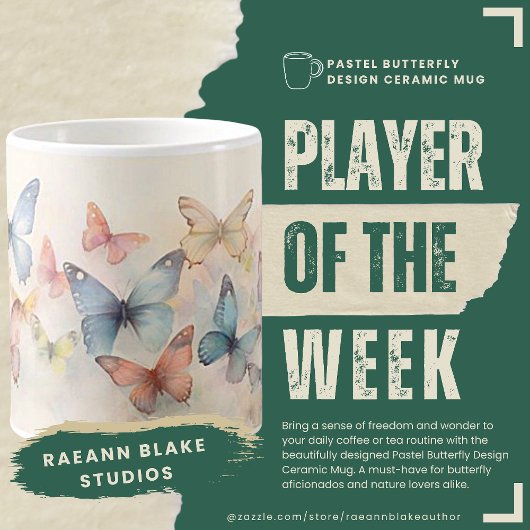 Pastel vlinder ontwerp keramische Mok