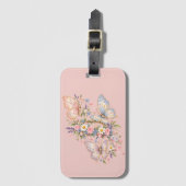 Pastel Vlinder Verjaardags Tuin Bagagelabel (Voorkant (verticaal))