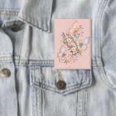 Pastel Vlinder Verjaardags Tuin Button (Insitu)