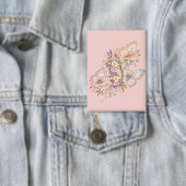 Pastel Vlinder Verjaardags Tuin Button (Insitu)