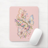 Pastel Vlinder Verjaardags Tuin  Muismat (Met muis)