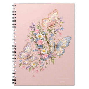 Pastel Vlinder Verjaardags Tuin Notitieboek