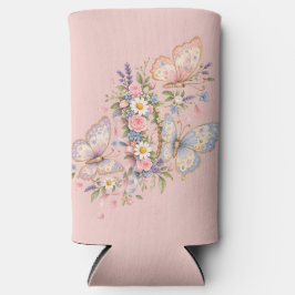 Pastel Vlinder Verjaardags Tuin  Seltzer Blikjeskoeler