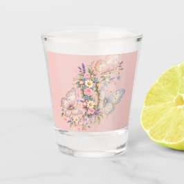 Pastel Vlinder Verjaardags Tuin  Shot Glas