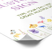 Pastel vlinder verjaardagsfeestje aangepaste teken poster (Hoek)